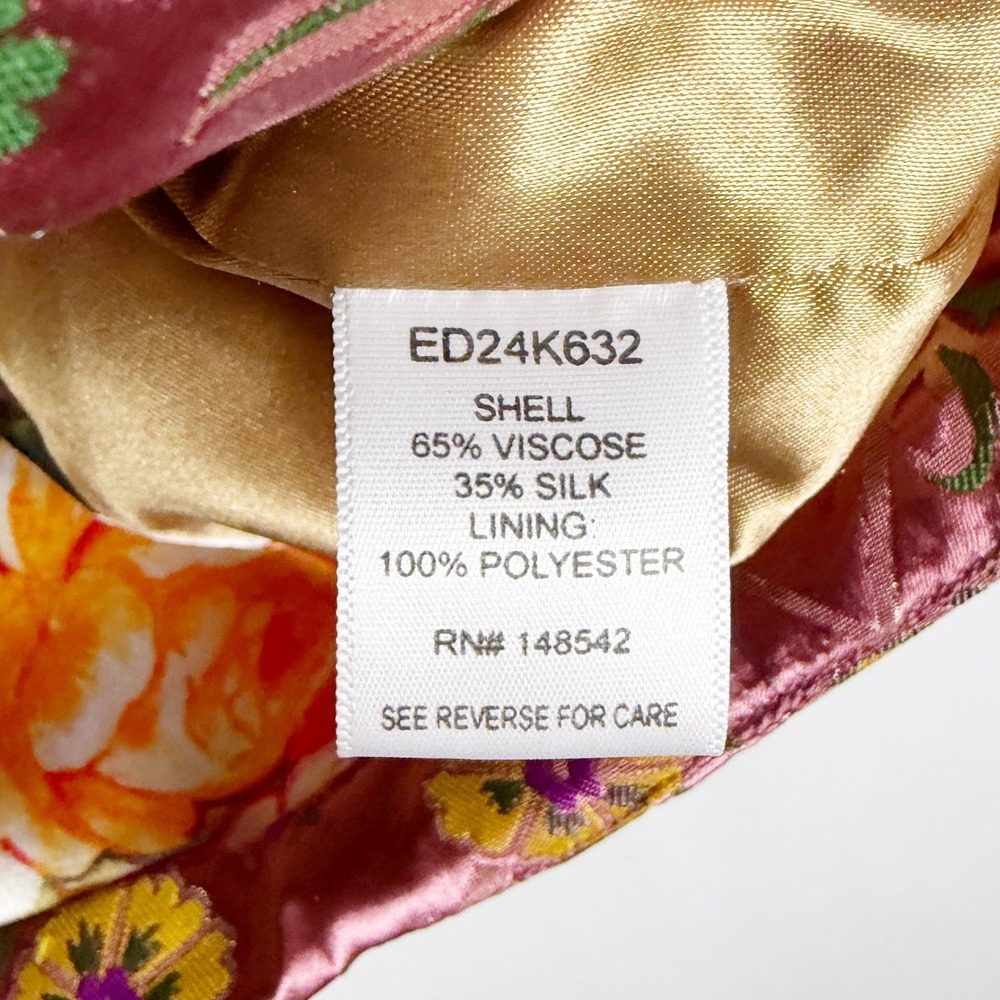 Aratta Silent Journey Renaissance Silk Jacquard Blazer Pink Floral Brocade Sz XS - Picture 10 of 12